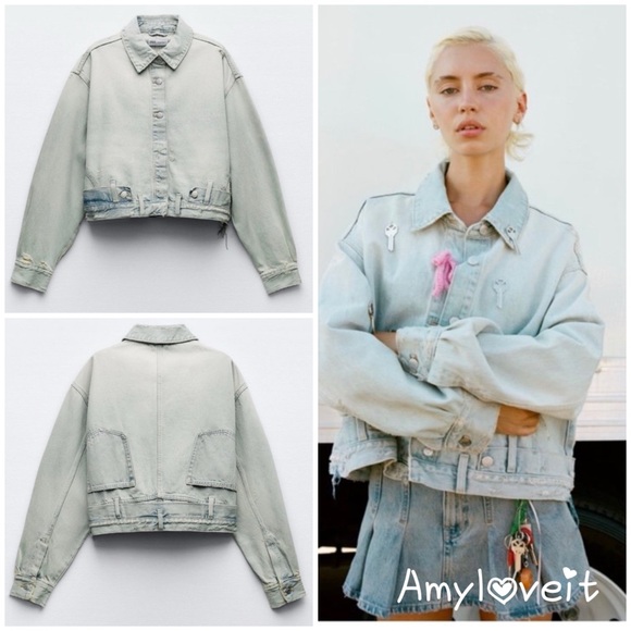 Zara Pant Waist Jean Jacket - Picture 1 of 7